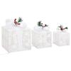 Gift Box Decoration Set 3 Pcs White for Indoor & Outdoor Use