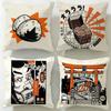 Food Theme Takoyaki Japanese Food Cushion Cover Soft & Easy-Wash Pillow Case – Versatile for Couch, Bed, Travel and Office
