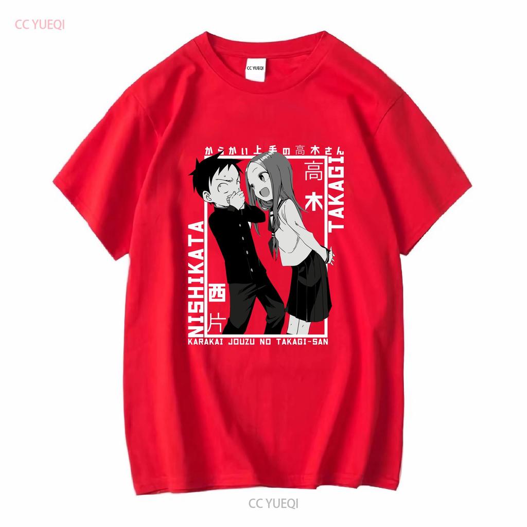 Takagi And Nishikata Karakai Jouzu No San T Shirt Anime Japanese Vintage Washed Stylish Soft Homme Stretched Breathable
