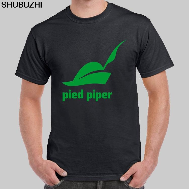 Men Black Tshirt Pied Piper Company Logo Silicon Valley Tshirt Short Sleeve ONeck T Shirt Fashion T Shirt Sbz5129