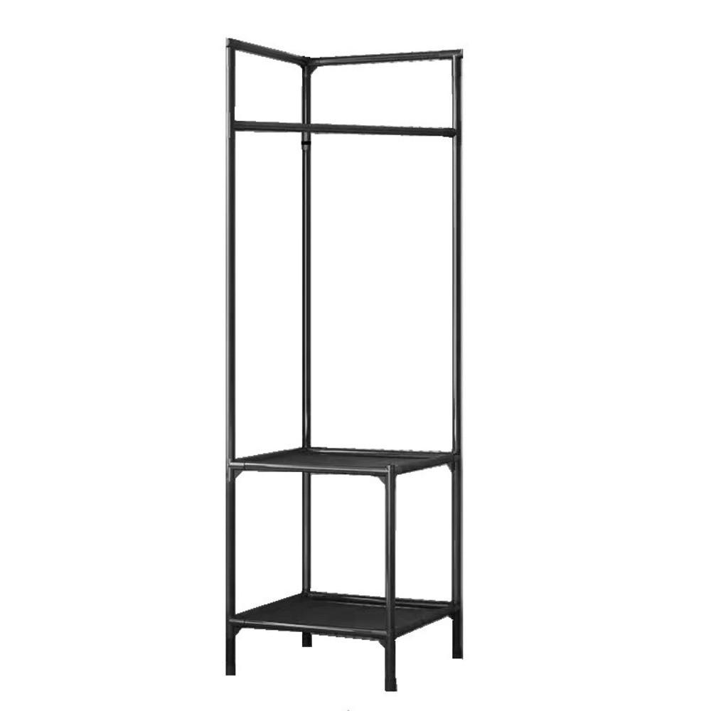 Anti-toppling Floor Standing Shelf Hanging Rod Clothes Organization Rack Shoes Shelf  Bedroom