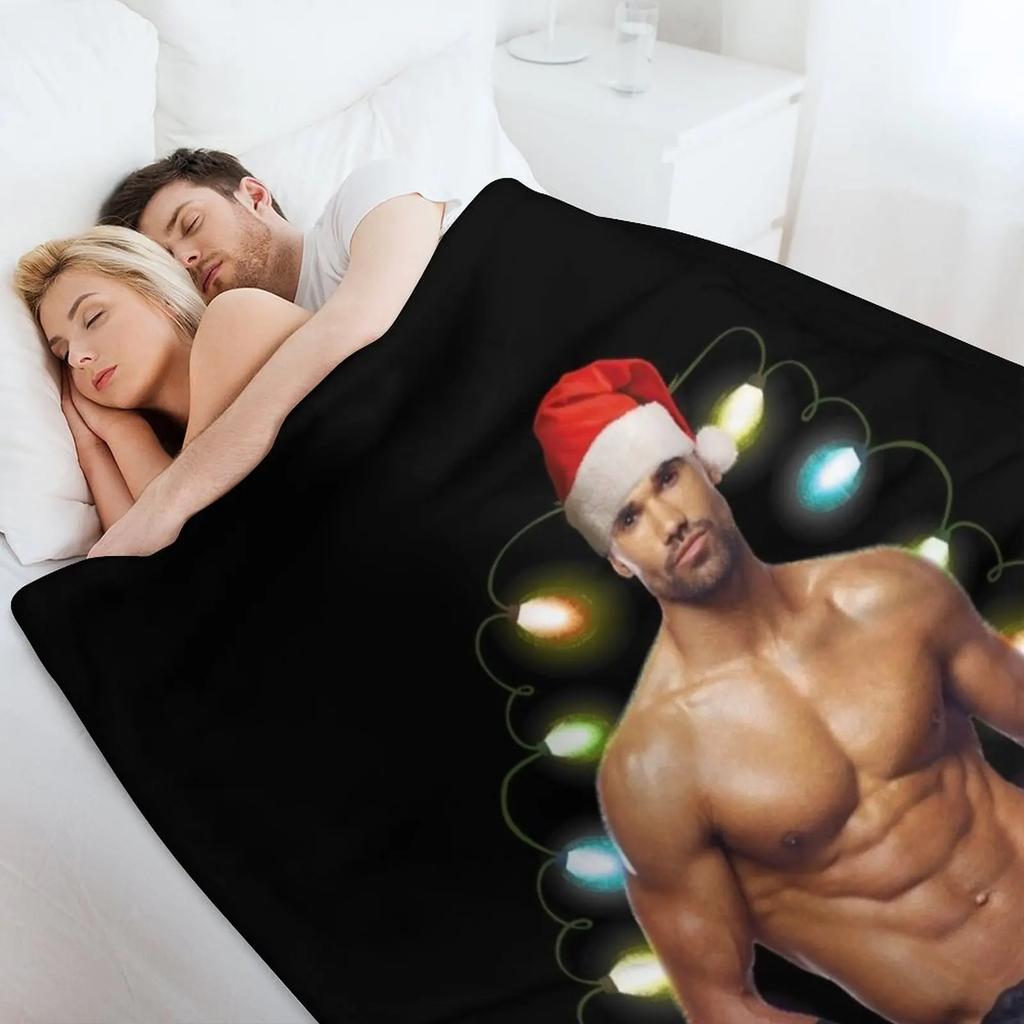 Beautiful Model Shemar Moore Christmas Fitted Scoop Awesome For Movie Fans Throw Blanket Soft Big Decoratives Baby Blankets