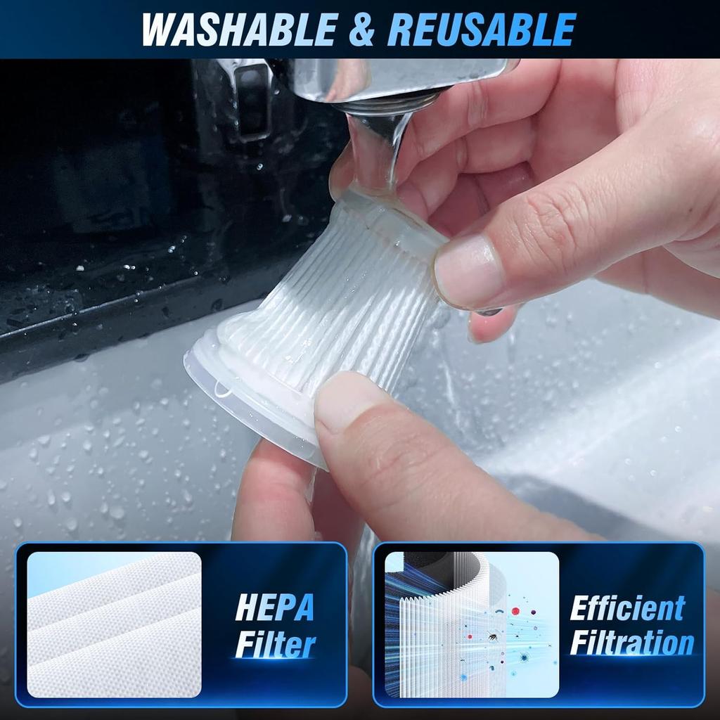 Handheld Car Vacuum - 15000Pa Cordless Wet/Dry, 120W High Power with Complete Accessory Kit for Cars, Pet Hair, Home & Office