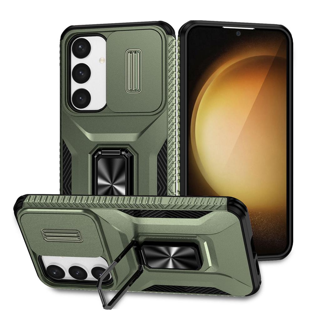 KEYSION Nárazuvzdorné pouzdro pro Samsung S24 Ultra 5G S24+ S23 FE Slide Ochranný kroužek na fotoaparát Kryt na telefon pro Galaxy S23 Ultra