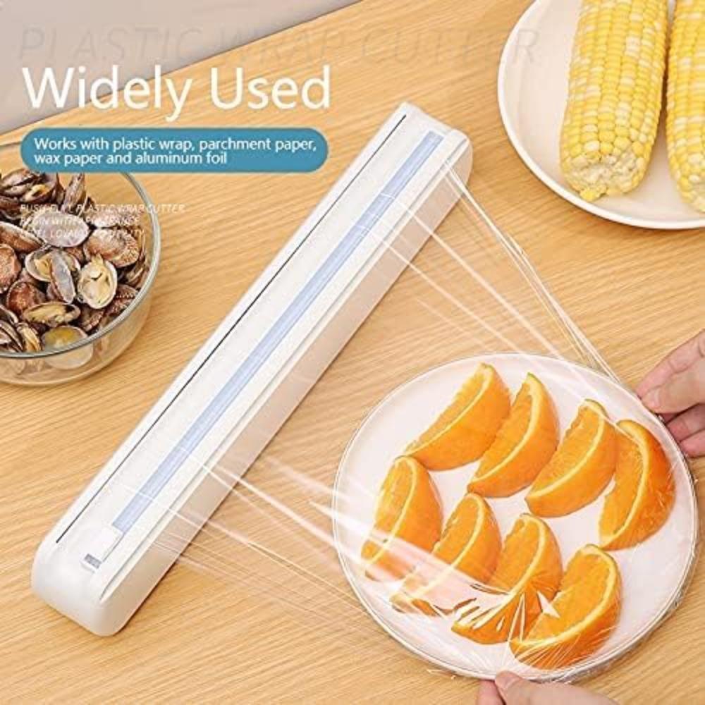 2 In 1 Food Film Dispenser Wrap Dispenser With Cutter Storage Box Aluminum Foil Stretch Film Cutter Kitchen Accessories