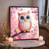Rosa Eule Voll 5D DIY Perlen Edelstein Kunst Diamant Malerei Kits für Erwachsene/Anfänger Geschenkidee Heimdekoration 11,81x11,81 Zoll