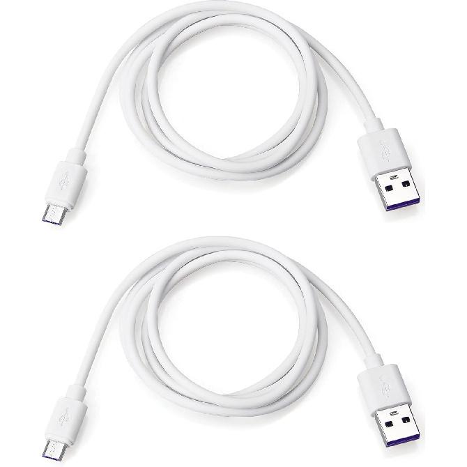 Smays USB to Micro USB Cable 3ft Charging Cord White 2-Pack