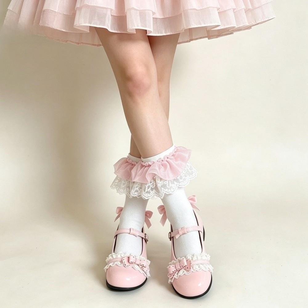Ruffle Lolita Socks Lolita JK Sweet Girl Sock Cute Women's Mid-calf Socks Students