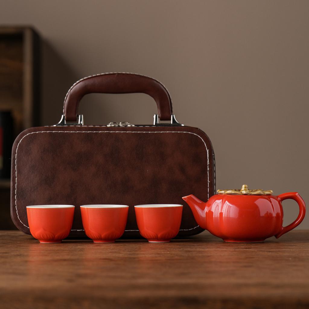 Good persimmon happens persimmon tea set creative wind teapot travel set wedding cute souvenir company