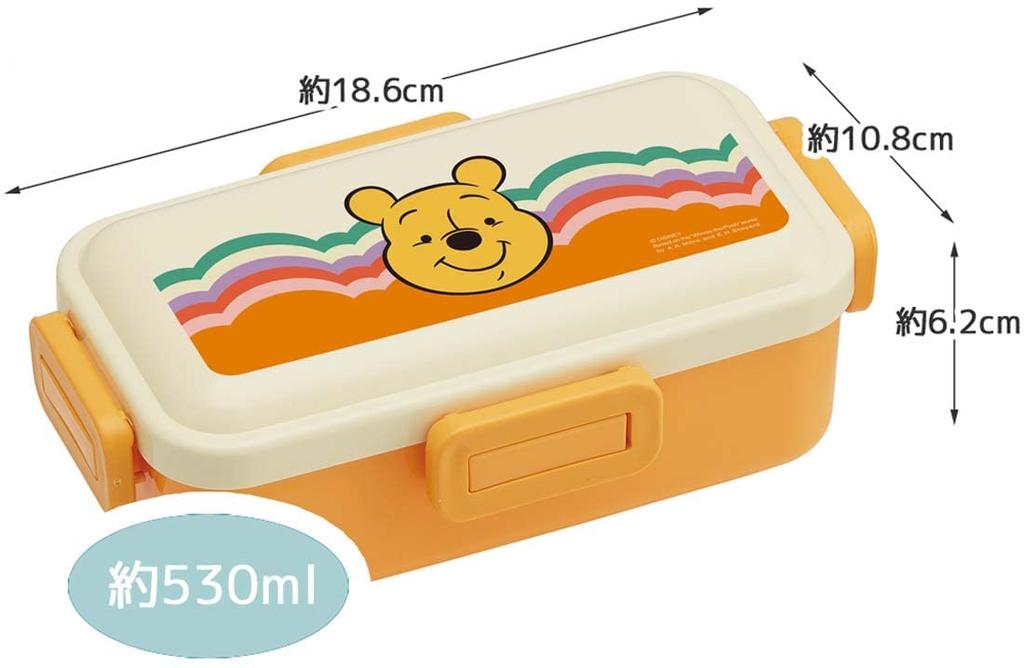 Skater Bento Box Disney Retro Winnie the Pooh 530ml Antibacterial Soft Serving Dome Lid For Women Made in Japan PFLB6AG-A
