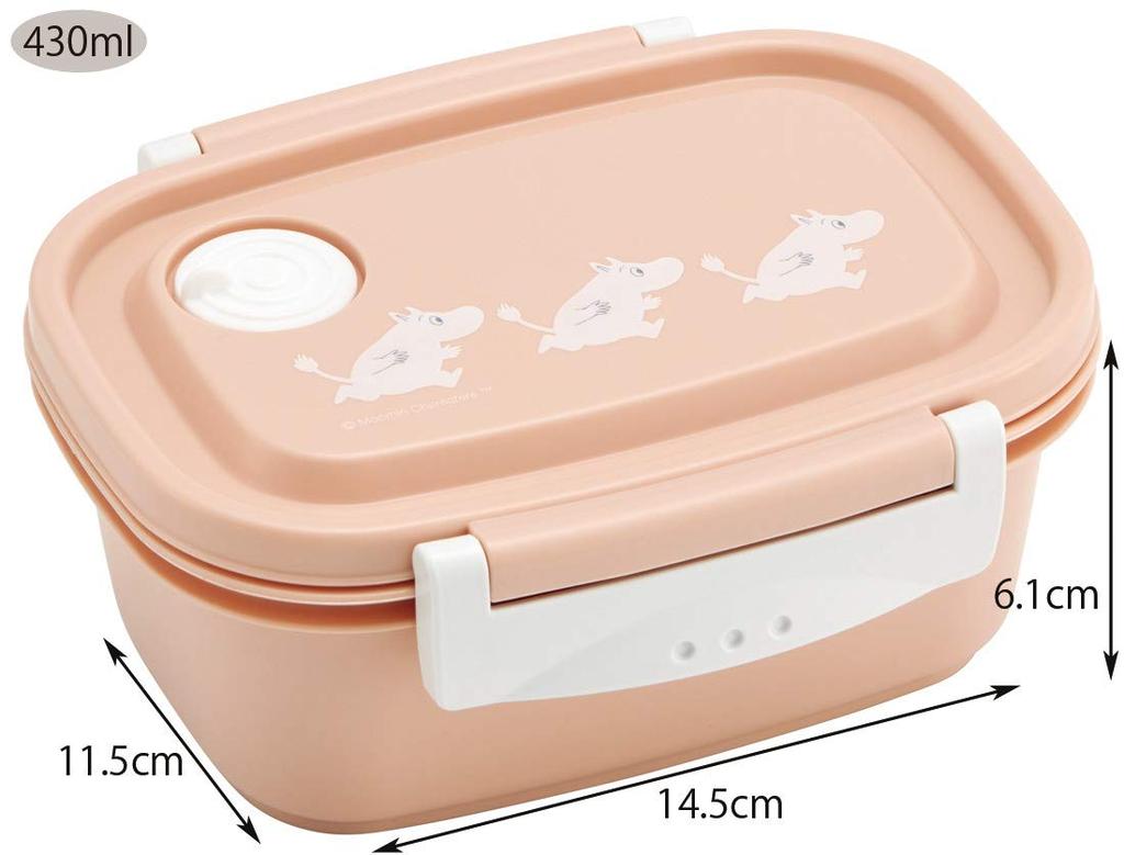 Skater Easy Light Bento Moomin Sealable Storage XPM3 & Box, Small, Microwave-Safe, 430ml, Design, Container,