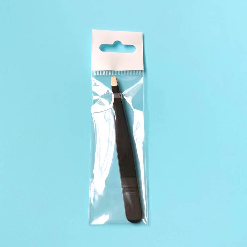 Individually Packaged Stainless Steel Black Eyebrow Tweezers