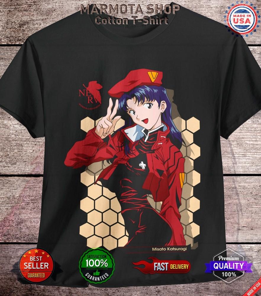 

Misato Neon Genesis Evangelion Shirt Waifu Ecchi Sexy Anime Tee T-Shirt All Size S