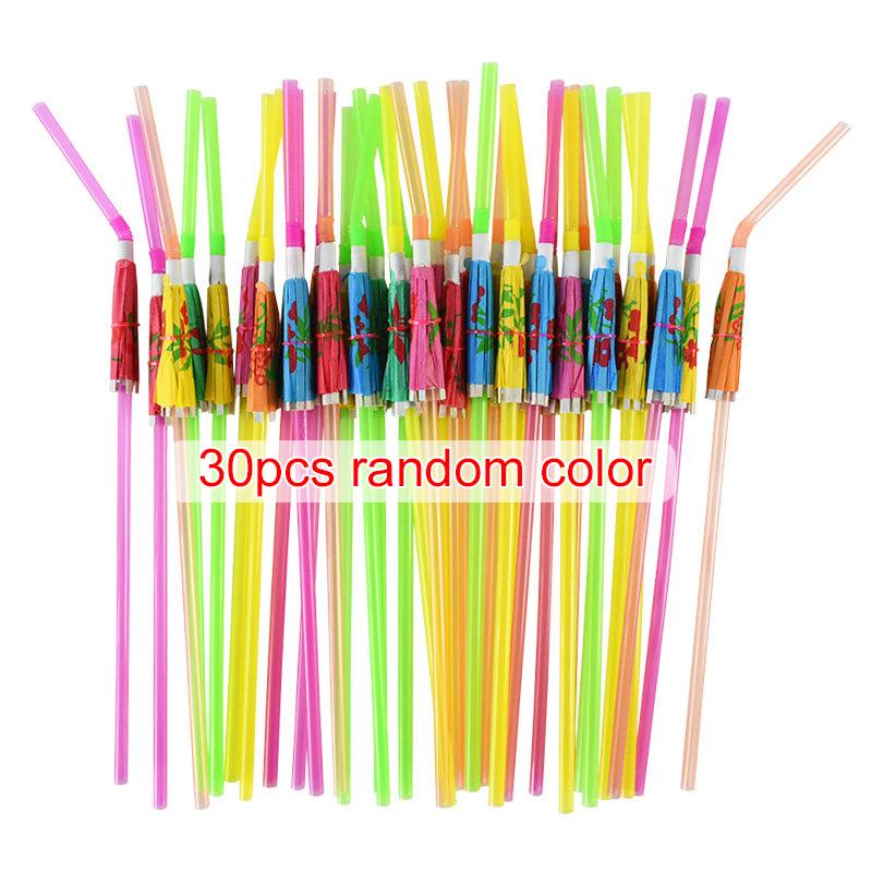 

30/60PCS Umbrella Drink Straws Disposable Straw Party Juice Cocktail Birthday Summer Beach Party Decoration Supplies TMZ