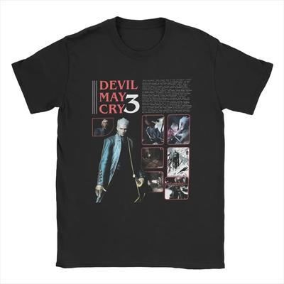 Dante Devils 3 T-shirts Heren Actie Spel DMC May Cry Hipster Katoenen T-shirt Ronde Hals Korte Mouw T-shirts Grote Maat Merchandise