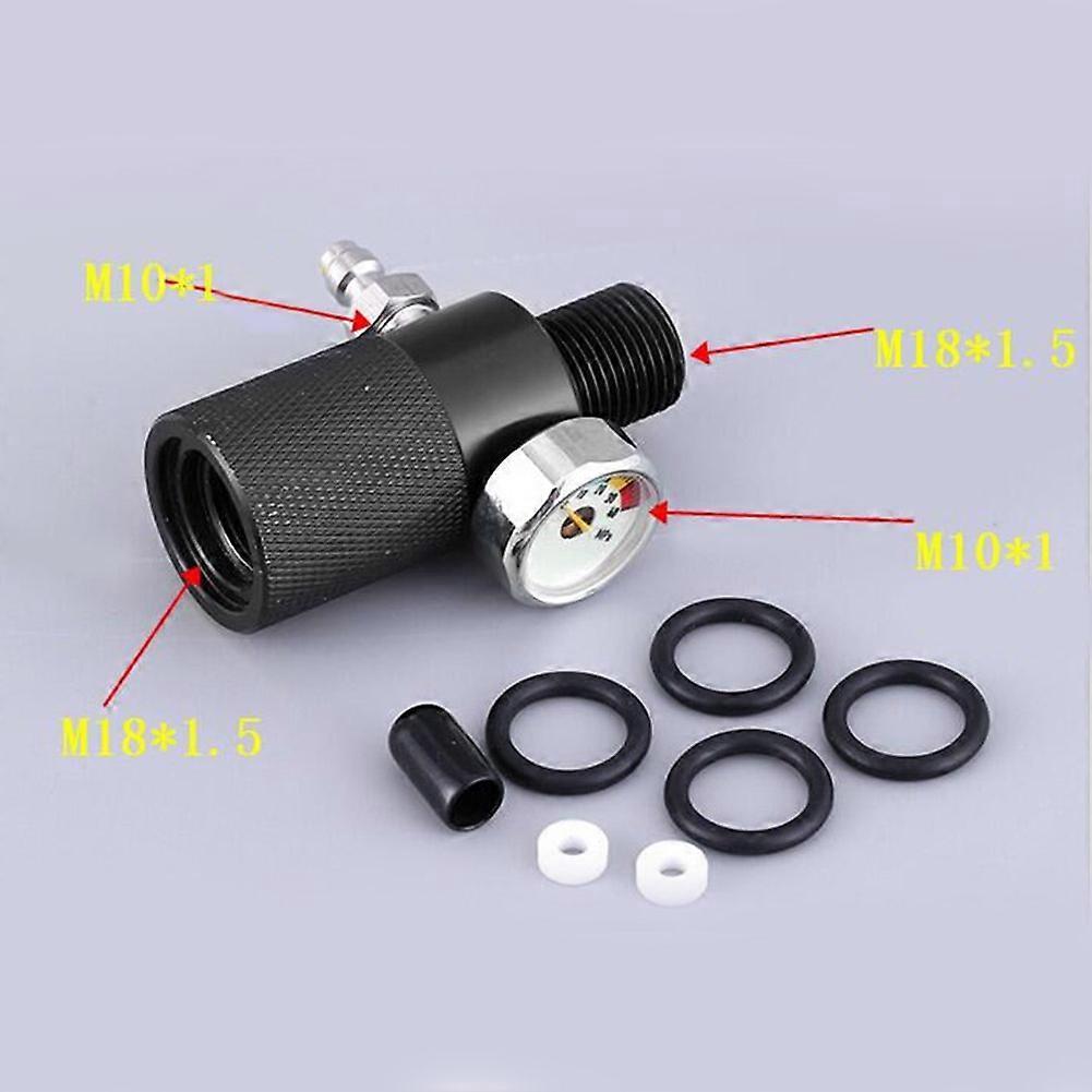 Air Filling Station Adapter with Pressure Gauge 40mpa 8mm/0.3in Male Quick Connector