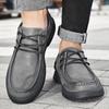 Retro Stil Läder Herr Casual Skor Högkvalitativa Äkta Läder Loafers för Herr Platt Klassiska Bekväma Halkfria Herr Arbetsskor