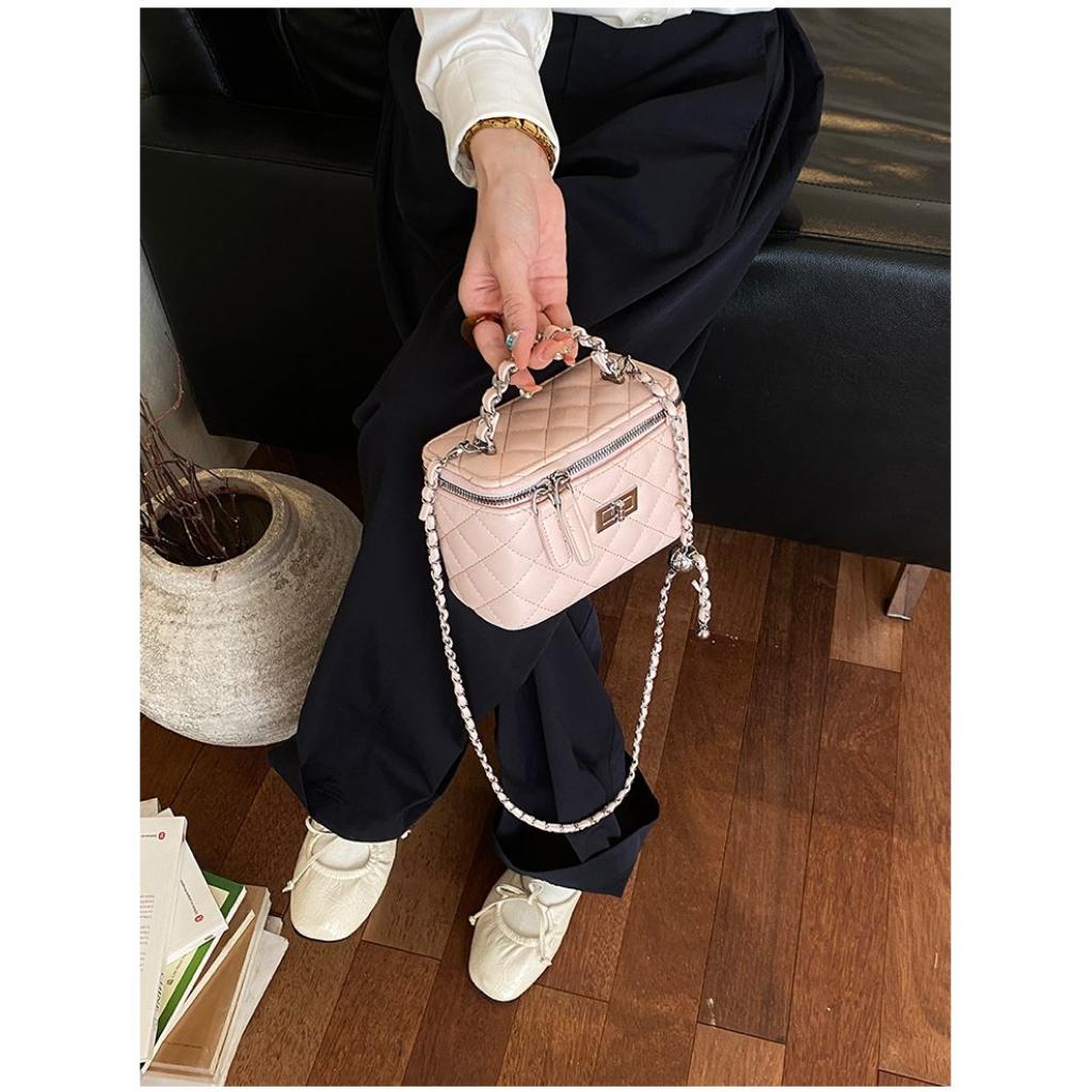 Crossbody Bag Women PU Quilted Chain Strap Daily Commute