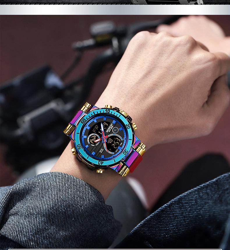 SANDA Men's Waterproof Sporty Digital Watch - Trendy, Cool, and Multifunctional for Teenagers and Students