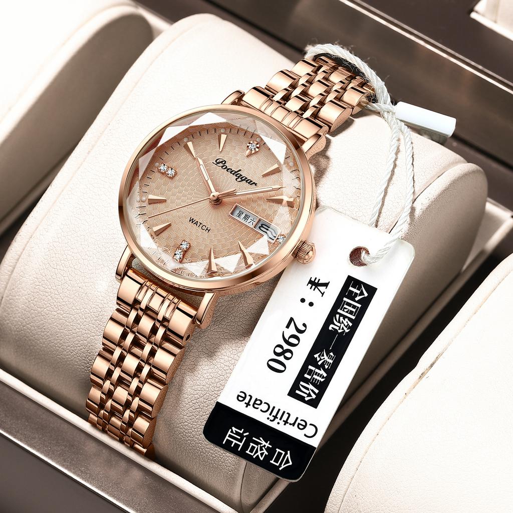 Ladies Watch Waterproof Luminous Double Calendar Ultra-Thin Quartz Watch