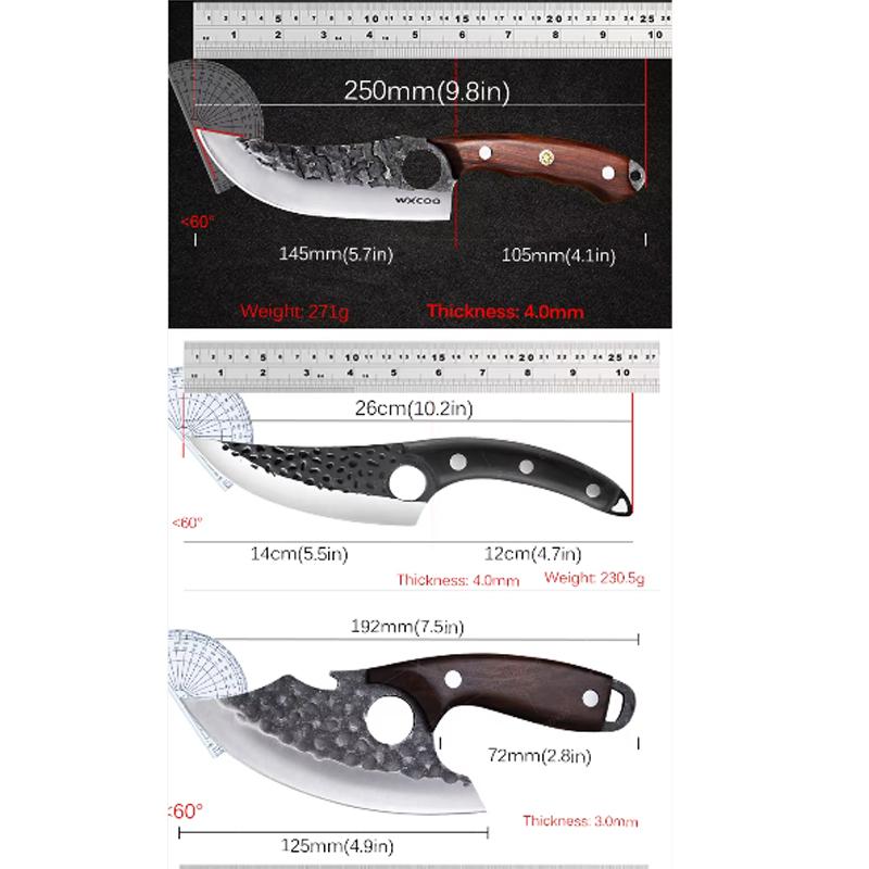 Boning Knife Butcher Cleaver Forged Stainless Steel Household Kitchen Knife Fruit and Vegetable Slicing Knife with Cover