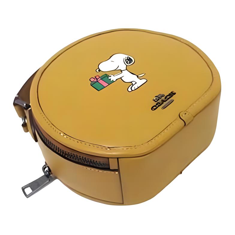 New COACH Peanuts Snoopy Collaboration Dempsey Cow Leather Handbag, Shoulder Bag, Crossbody Bag Small Women's Earth Yellow CF290-QBRQD
