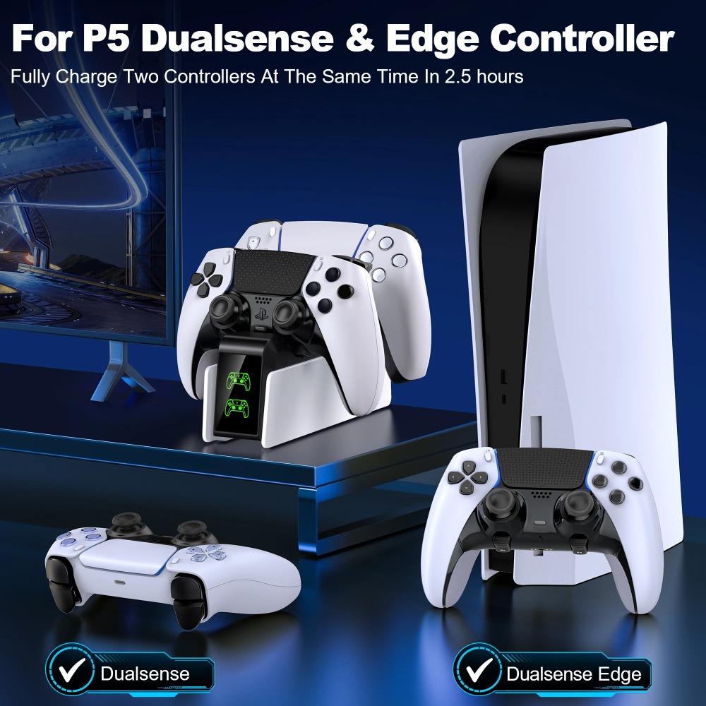 with LED Light Controller Charge Station Fast Charging Charger Dock for PS5 Game Accessories