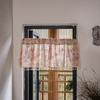 American European Vintage Peony Floral Curtains For Living Room Bedroom Window Linen Curtain Short Cabinet Curtain for Kitchen