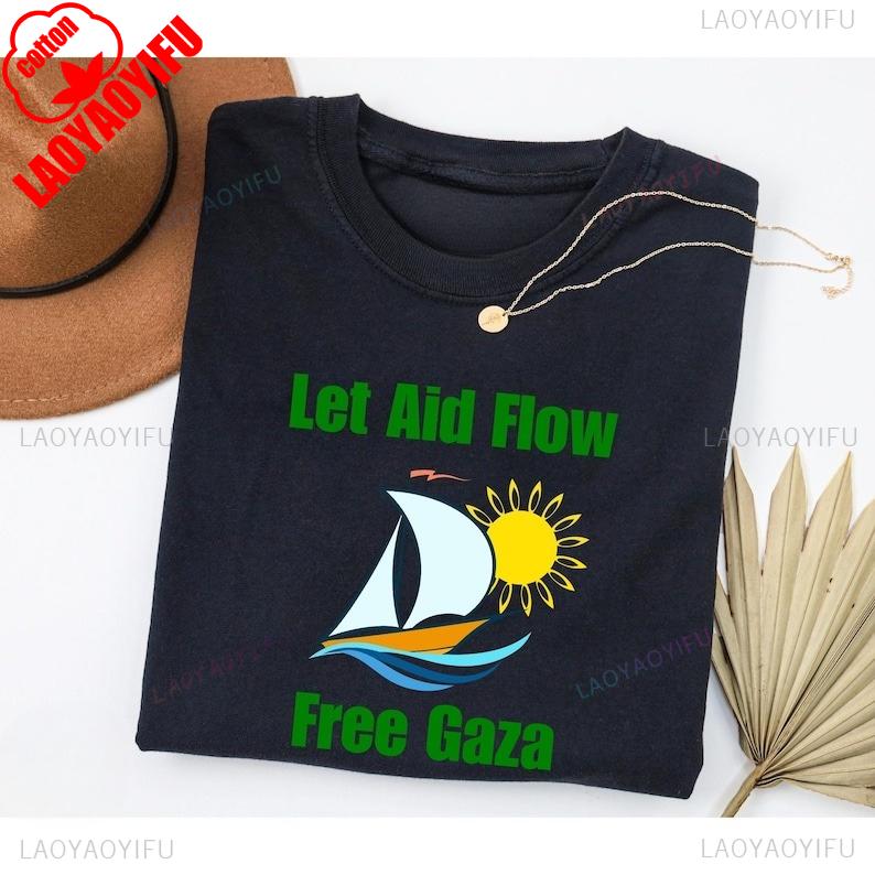 Dont Touch Sumud Flotilla Tshirt Beach Vintage T Shirts Cotton Harajuku Tshirt for Unisex Women Short Sleeve Top Tees Harajuku