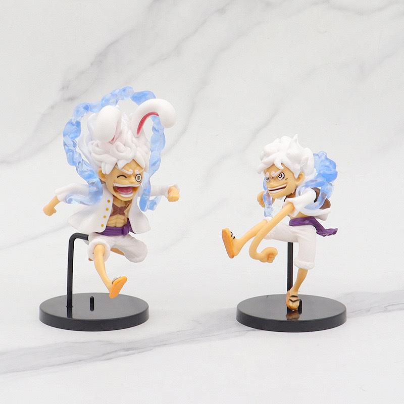 5Pcs/set One Piece Figure Toys Gear 5 Nika Luffy Sun God Q Version PVC Figurine Cartoon Luffy Anime Collection Model Dolls Gifts