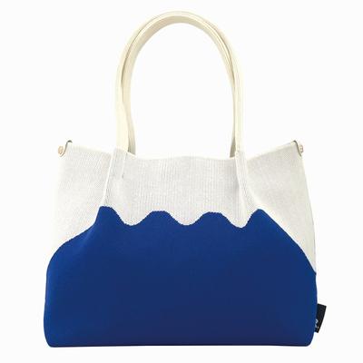 2486 2487 Small Washable Knit Material Tote Bag CJ Deli Ruful Fuji [Rootote] (248701 Blue)
