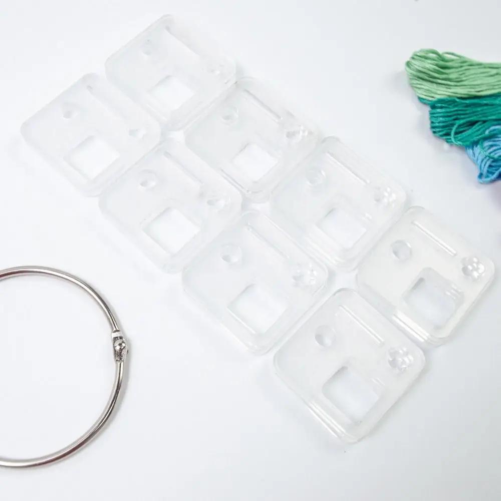 Transparent Acrylic Winding Board Embroidery Thread Holder Bobbins Floss Organizer Cross Stitch Storage Holder Stitch Holder