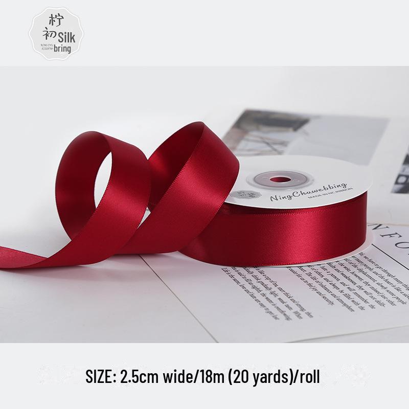 

2,5 см зашифрованная двухсторонняя полиэстеровая лента для свадебных бантов и высококачественной упаковки подарков