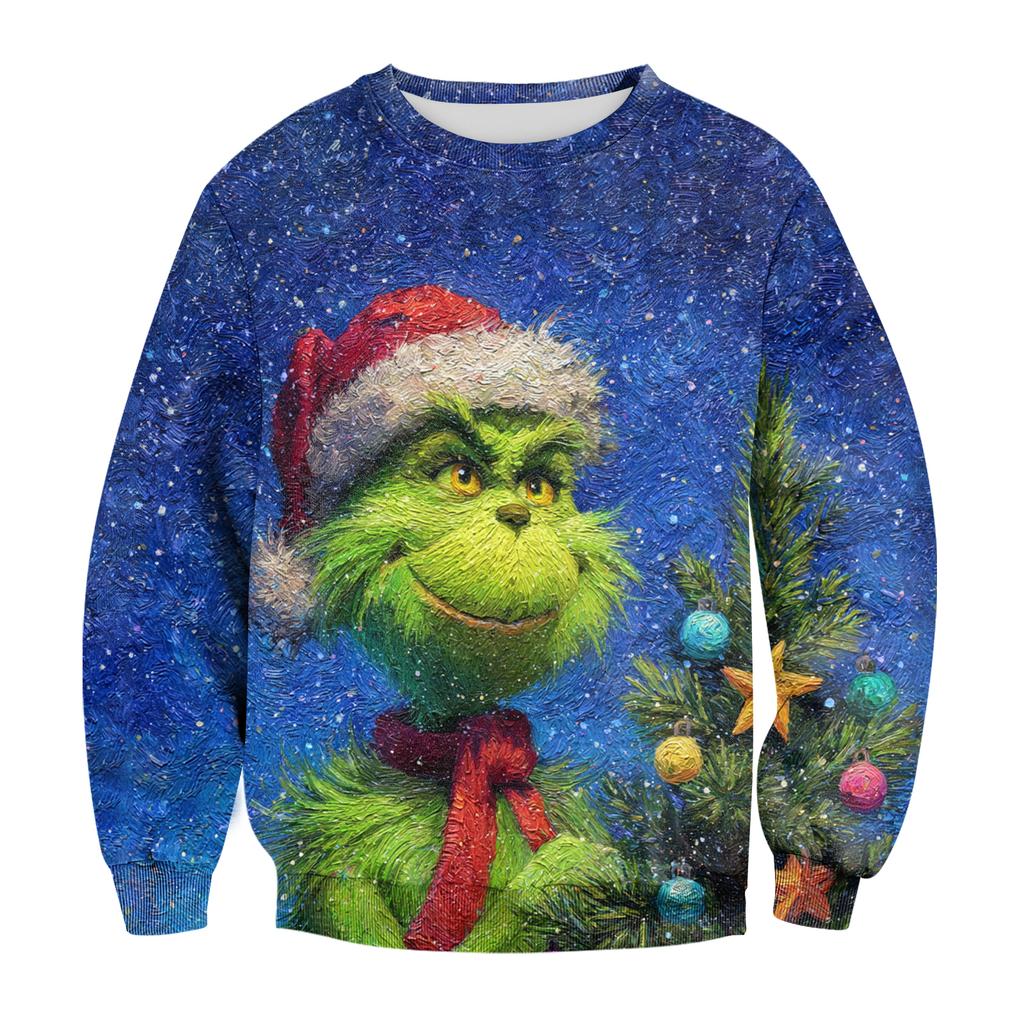 Men's Casual Fashion Printed Round Neck Pullover Sweatshirt