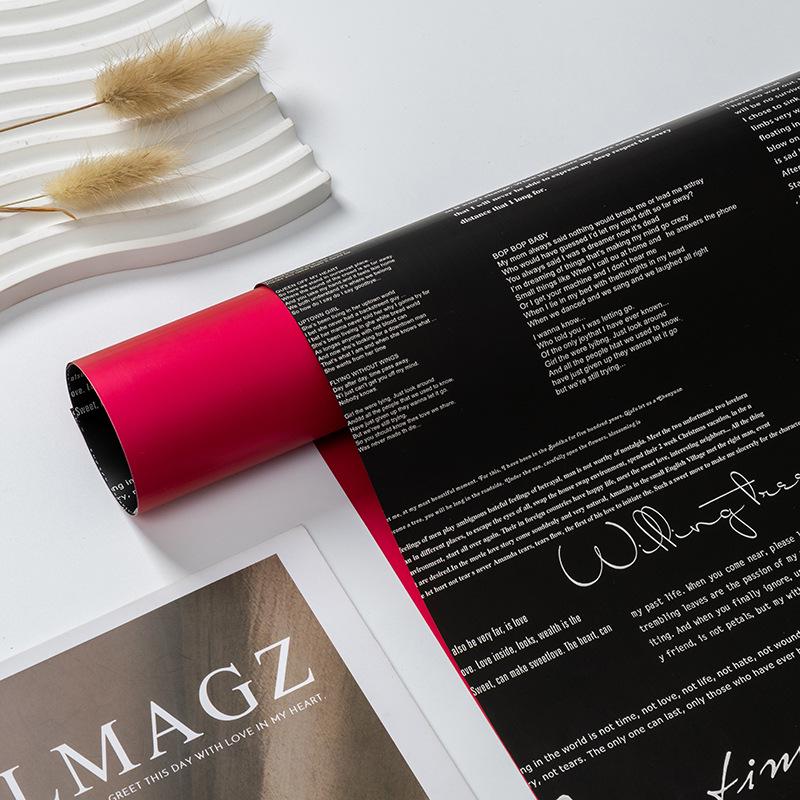 Bi-Color English & Hanji Floral Wrapping Paper for Bouquet Packaging