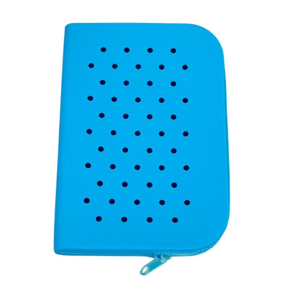 Breathable Holes Silicone Pencil Case Zipper Large Capacity Stationery Storage Bag Portable Waterproof Makeup Organizer Cosmetic
