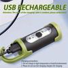 USB Rechargeable LED Flashlight with Adjustable Beam, Portable Keychain Flashlight with Hook for Camping, Emergency Situations, and Daily Use
