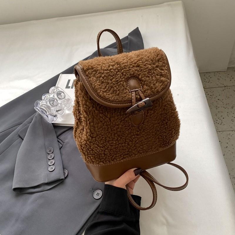 Korean Ins Lovely Lamb Wool Shoulder Bag 2023 New Fashion Trend Elegant And Practical Design