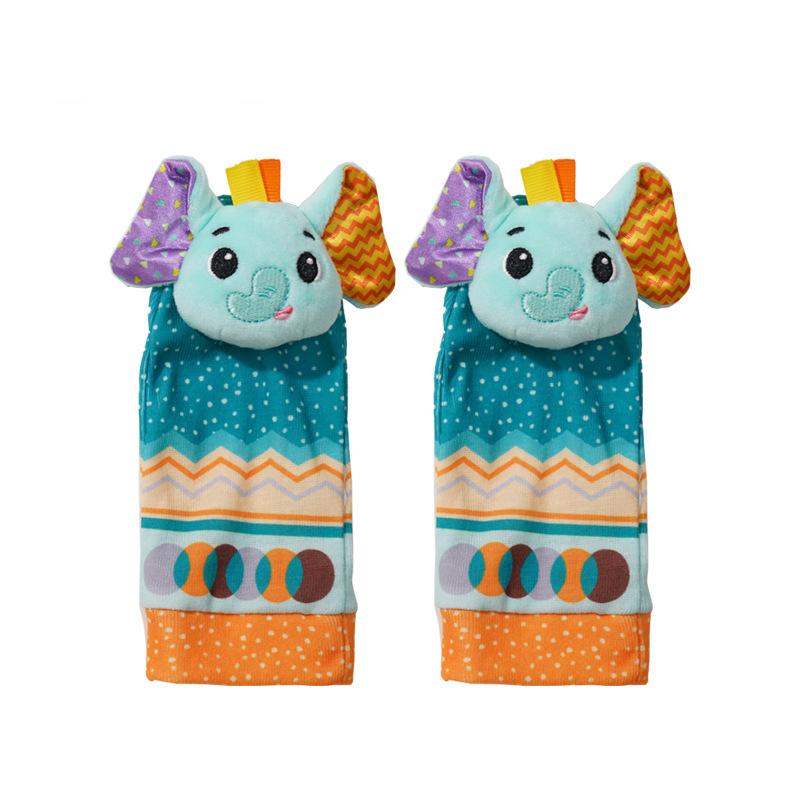 Baby Rattles Socks Toys 0 12 Months Newborn Infant Cartoon Plush Socks Wrist Strap Foot Finder and Wrist Rattles Toys for Babies