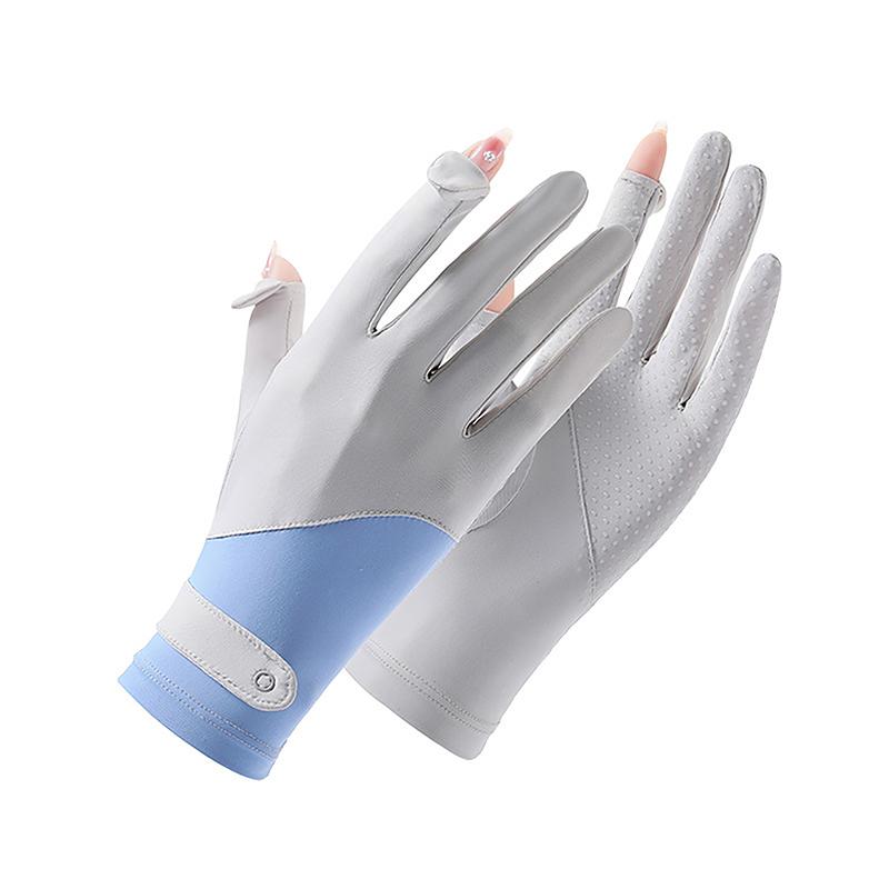 Sun Protection Gloves Sunscreen Breathable Anti-Uv Cooling Fabric Slip Gloves For Outdoor Cycling Driving