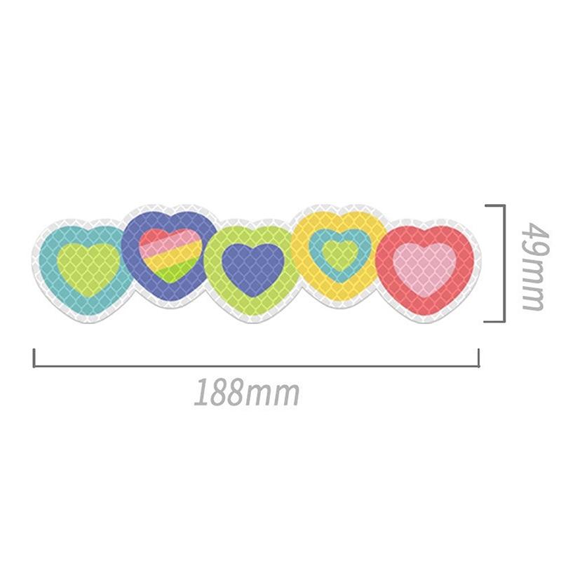5Pcs/Set Car Reflective Stickers Helmet Waterproof Decal Hearts Butterfly Stars Night Warning Sign Reflective Sticker