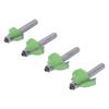 4 Pcs Roundover Router Bit 8mm Shank 58in 34in 78in 1in Radius High Hardness Corner Rounding