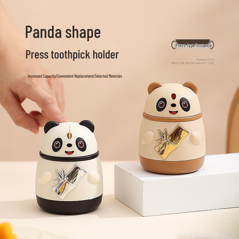 Luxurious Panda Toothpick Holder - Cute and Creative Decorative Jar for Living Room.