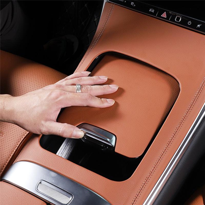Authentic Car Center Control Panel Trim Cover For Mercedes Benz C-Class W206 C260 C220 C200 -24 Gear Shift PU Pad Protection