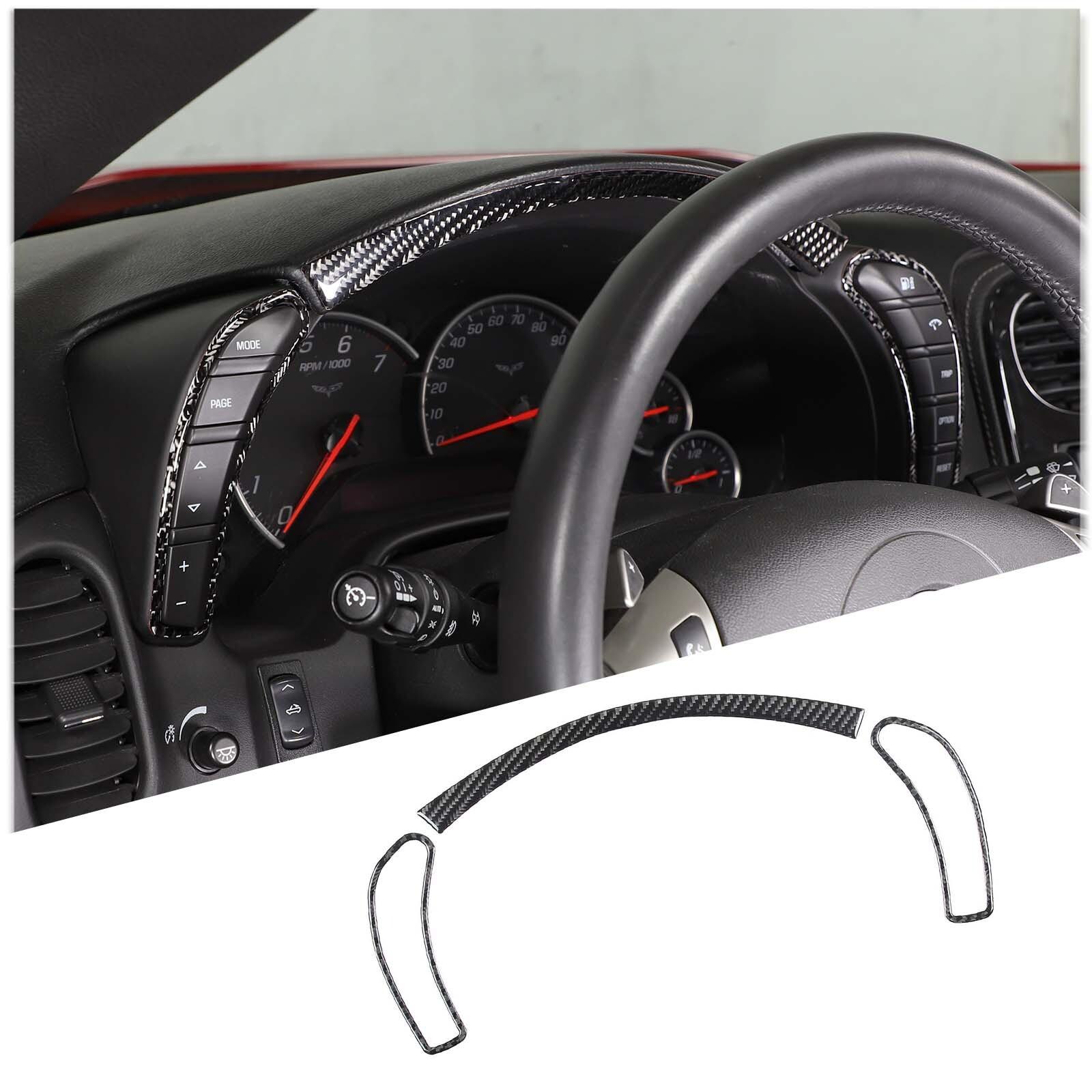 Real Carbon Fiber trument Speedometer Cover Trim For Corvette C6 2005-13