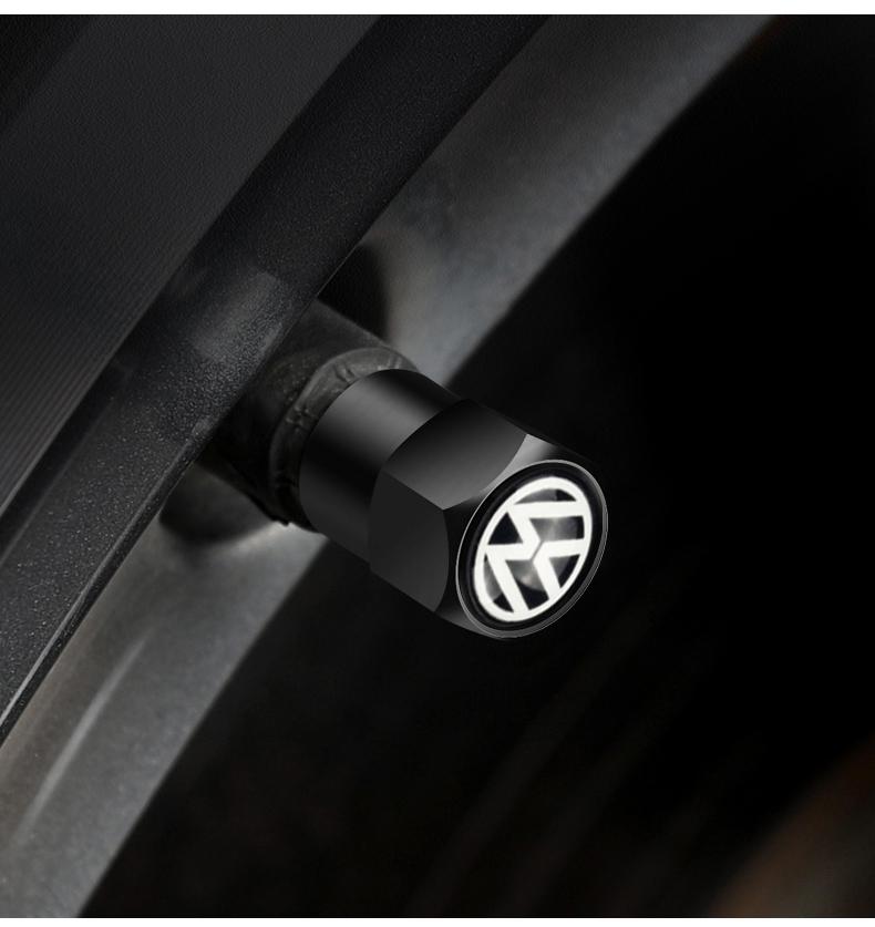 For VW 4Pcs Car Tire Valve caps Car Sticker for VW Volkswagen Passat Golf Polo Touran Accessories YHBE-V487 EM1