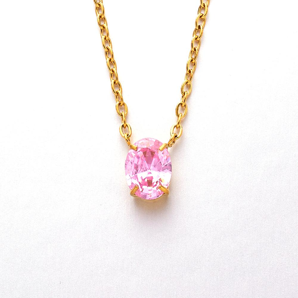 The Same Niche Design Clavicle Chain Female Plated 18k Gold Color Vermiculite Necklace Jewelry