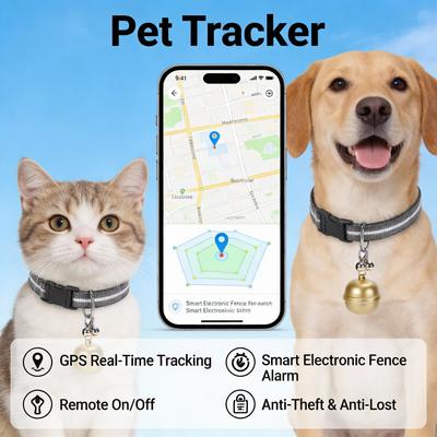Köpekler ve Kediler İçin Akıllı Evcil Hayvan GPS Takip Cihazı - Hırsızlığa Karşı Koruma, Gerçek Zamanlı Konum Takibi ve Su Geçirmez Tasarım (24/7 Evcil Hayvan Güvenliği)