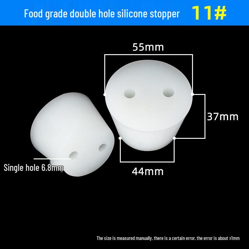 Hole-Punched Food Grade Silicone Stopper for Test Tubes, Bottles, and Water Pipes.