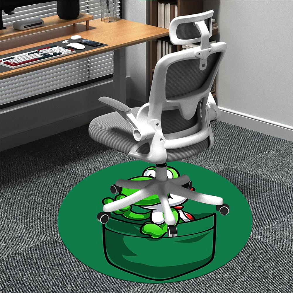 

1pc Mario Pocket Yoshi Office Round Area Rug, Under Office Chairs Bedroom Living Room Home Decor a1022233 80cm by 80cm